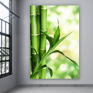 Leinwandbild Bambus Stiele Hochformat