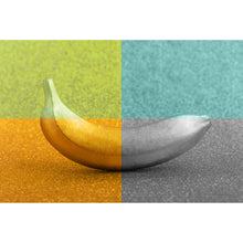Lade das Bild in den Galerie-Viewer, Aluminiumbild gebürstet Banane im Chrome Look Querformat
