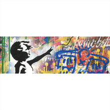Lade das Bild in den Galerie-Viewer, Aluminiumbild Banksy - Ballon Girl Graffity Panorama
