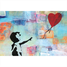 Lade das Bild in den Galerie-Viewer, Leinwandbild Banksy - Ballon Girl No.1 Querformat
