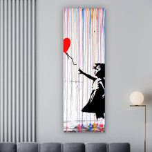 Lade das Bild in den Galerie-Viewer, Leinwandbild Banksy - Ballon Girl Panorama Hoch
