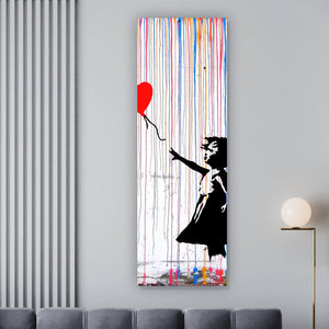 Leinwandbild Banksy - Ballon Girl Panorama Hoch