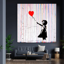 Lade das Bild in den Galerie-Viewer, Aluminiumbild gebürstet Banksy - Ballon Girl Quadrat
