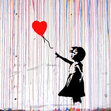 Lade das Bild in den Galerie-Viewer, Acrylglasbild Banksy - Ballon Girl Quadrat
