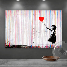 Lade das Bild in den Galerie-Viewer, Leinwandbild Banksy - Ballon Girl Querformat
