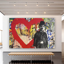 Lade das Bild in den Galerie-Viewer, Aluminiumbild Banksy - Charlie Chaplin Querformat
