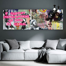 Lade das Bild in den Galerie-Viewer, Spannrahmenbild Banksy - Compilation Panorama
