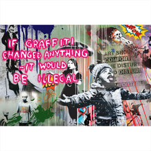 Lade das Bild in den Galerie-Viewer, Leinwandbild Banksy - Compilation Querformat
