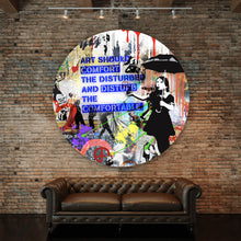 Lade das Bild in den Galerie-Viewer, Aluminiumbild Banksy - Disturb Kreis

