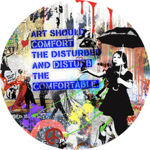 Lade das Bild in den Galerie-Viewer, Aluminiumbild gebürstet Banksy - Disturb Kreis
