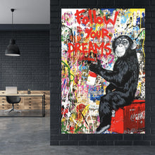 Lade das Bild in den Galerie-Viewer, Leinwandbild Banksy - Follow Your Dreams No. 2 Hochformat
