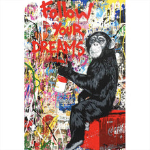 Lade das Bild in den Galerie-Viewer, Leinwandbild Banksy - Follow Your Dreams No. 2 Hochformat
