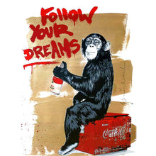 Lade das Bild in den Galerie-Viewer, Leinwandbild Banksy - Follow Your Dreams Quadrat
