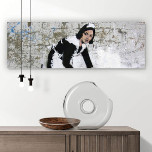 Aluminiumbild Banksy - Hausfrau Panorama