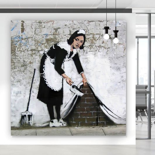 Leinwandbild Banksy - Hausfrau Quadrat