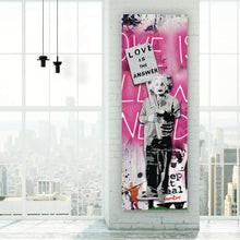 Lade das Bild in den Galerie-Viewer, Spannrahmenbild Banksy - Love is the answer No.2 Panorama Hoch
