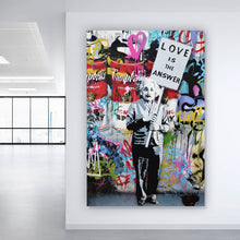 Lade das Bild in den Galerie-Viewer, Leinwandbild Banksy - Love is the answer No.3 Hochformat
