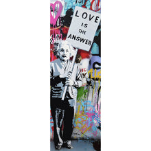 Lade das Bild in den Galerie-Viewer, Aluminiumbild gebürstet Banksy - Love is the answer No.3 Panorama Hoch
