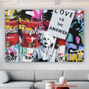 Aluminiumbild gebürstet Banksy - Love is the answer No.3 Querformat