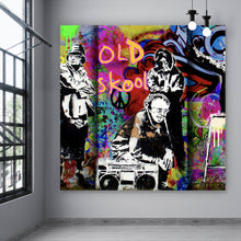 Lade das Bild in den Galerie-Viewer, Spannrahmenbild Banksy Old School Quadrat
