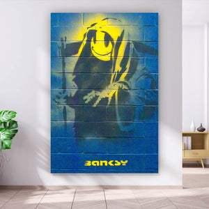 Spannrahmenbild Banksy - Smiley Hochformat