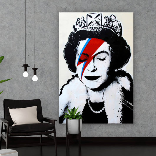 Acrylglasbild Banksy- Ziggy Stardust Queen Hochformat
