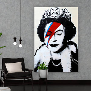 Spannrahmenbild Banksy- Ziggy Stardust Queen Hochformat