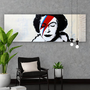 Aluminiumbild gebürstet Banksy- Ziggy Stardust Queen Panorama