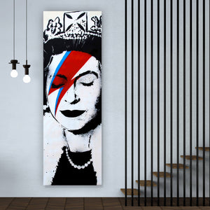 Leinwandbild Banksy- Ziggy Stardust Queen Panorama Hoch