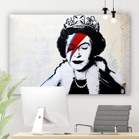 Leinwandbild Banksy- Stardust & – Versandkostenfrei Wandguru Querformat, Aufhängefertig im Queen Ziggy