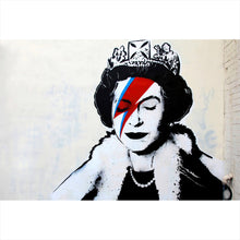 Lade das Bild in den Galerie-Viewer, Aluminiumbild gebürstet Banksy- Ziggy Stardust Queen Querformat
