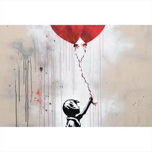 Lade das Bild in den Galerie-Viewer, Aluminiumbild gebürstet Banksy Ballon Girl Modern Art Querformat
