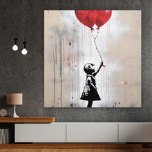 Lade das Bild in den Galerie-Viewer, Leinwandbild Banksy Ballon Girl Modern Art Quadrat
