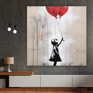 Leinwandbild Banksy Ballon Girl Modern Art Quadrat