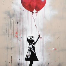 Lade das Bild in den Galerie-Viewer, Aluminiumbild gebürstet Banksy Ballon Girl Modern Art Quadrat
