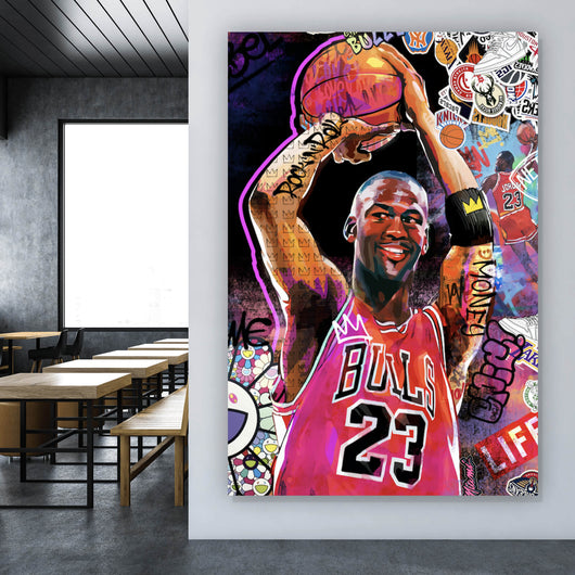 Acrylglasbild Basketball Bulls Pop Art Hochformat