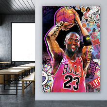 Lade das Bild in den Galerie-Viewer, Aluminiumbild gebürstet Basketball Bulls Pop Art Hochformat

