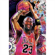 Lade das Bild in den Galerie-Viewer, Leinwandbild Basketball Bulls Pop Art Hochformat
