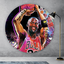 Lade das Bild in den Galerie-Viewer, Aluminiumbild Basketball Bulls Pop Art Kreis
