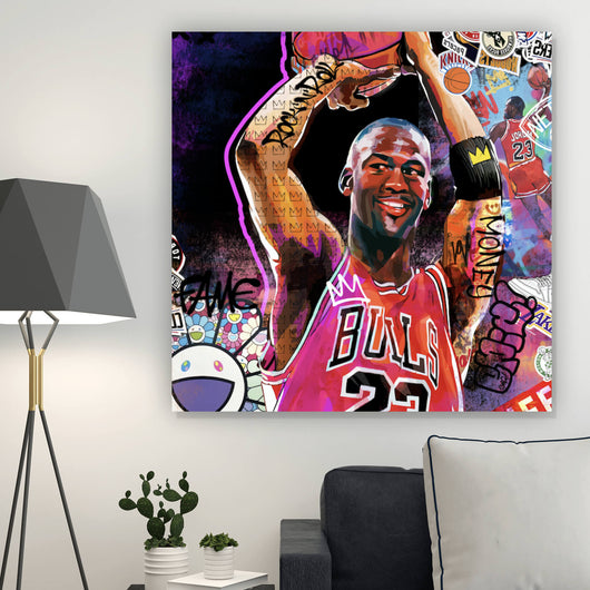 Acrylglasbild Basketball Bulls Pop Art Quadrat