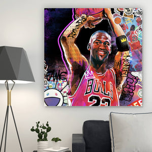 Leinwandbild Basketball Bulls Pop Art Quadrat