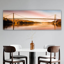 Lade das Bild in den Galerie-Viewer, Aluminiumbild Bear Mountain Bridge nach Sonnenuntergang Panorama
