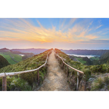Lade das Bild in den Galerie-Viewer, Acrylglasbild Berglandschaft mit Wanderweg Portugal Querformat
