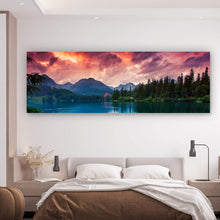 Lade das Bild in den Galerie-Viewer, Acrylglasbild Bergsee im Nationalpark Panorama
