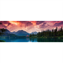 Lade das Bild in den Galerie-Viewer, Aluminiumbild gebürstet Bergsee im Nationalpark Panorama
