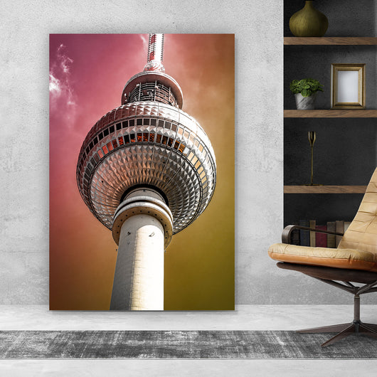 Spannrahmenbild Berliner Fernsehturm Hochformat
