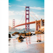 Lade das Bild in den Galerie-Viewer, Aluminiumbild gebürstet Golden Gate Bridge Hochformat
