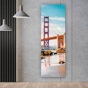 Aluminiumbild gebürstet Golden Gate Bridge Panorama Hoch