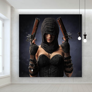 Poster Bewaffnete Frau Quadrat