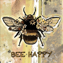 Lade das Bild in den Galerie-Viewer, Poster Biene bee happy Vintage Quadrat
